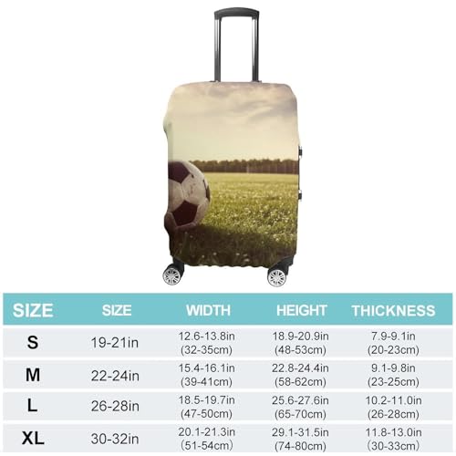 Soccer Ball on A Field Luggage Cover, Washable Elastic Suitcase Cover Protector Fit 18-32 Inch Luggage2
