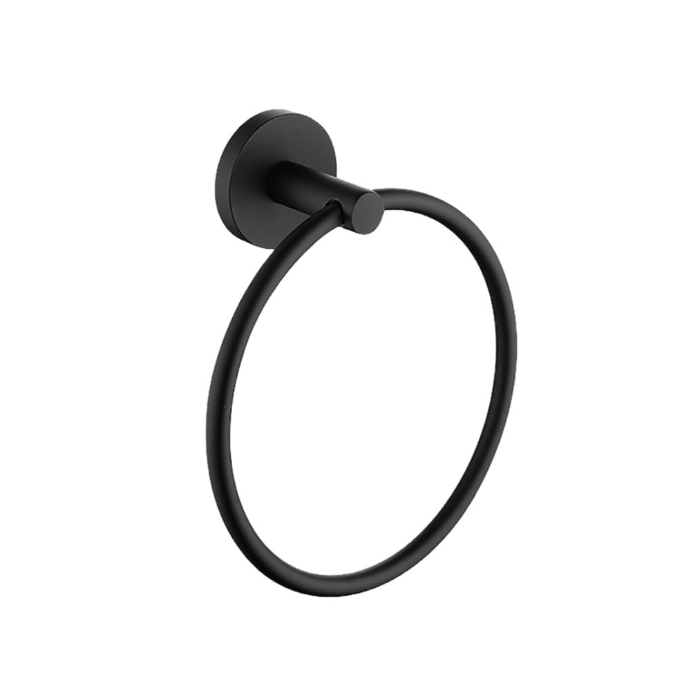 Porte-serviettes mural rond noir mat pour résoudre le désordre