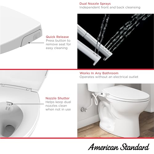 American Standard 8043A60G.020 AquaWash® Essentials Non-Electric SpaLet Bidet Seat With Manual Operation, White thumbnail 4