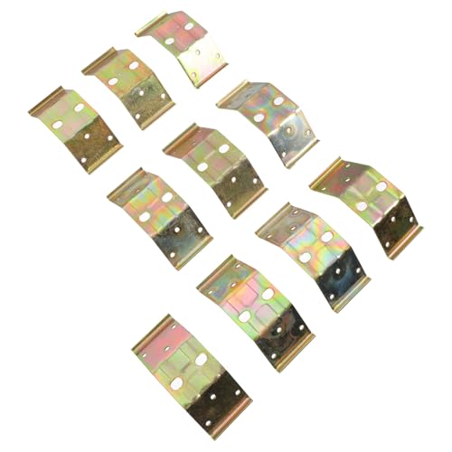 TOBBOMEY 10 piezas Soporte Esquina Doble Agujero Escuadra Resistente para Muebles Herrajes de Conexión para Esquinas Hierro Duradero Anticorrosión Fácil Instalación para Hogar y Oficina