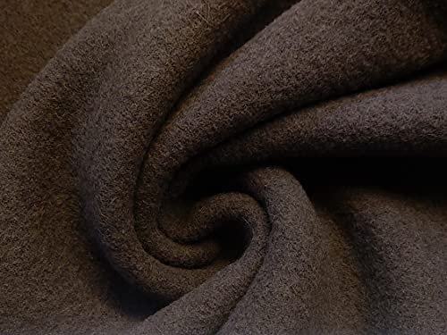 Tissu en laine bouillie Taupe de luxe coupon de 5m pour manteau couture haut de gamme