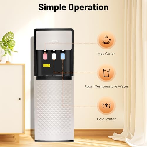 Image of Bottom Loading Water Cooler Dispenser for 3 Temperature Settings,Hot & Cold Standing Water Dispenser with Multiple Safety Features,Water Cooler for Home,Office,Apartment