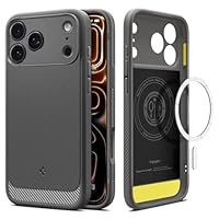 Spigen Cover per iPhone 17 Pro, Rugged Armor MagFit, Compatibile con MagSafe - Grigio