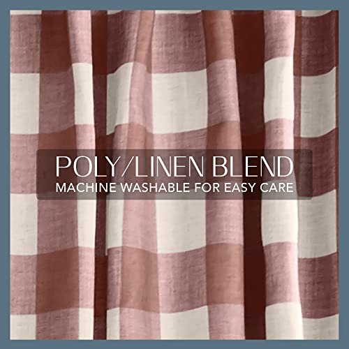 Elrene Home Fashions Farmhouse Living Grainger Buffalo-Check Blackout Window Curtain, Living Room And Bedroom Drape With Rod Pocket Tabs, 52" X 95", Red, 1 Panel #TOP4