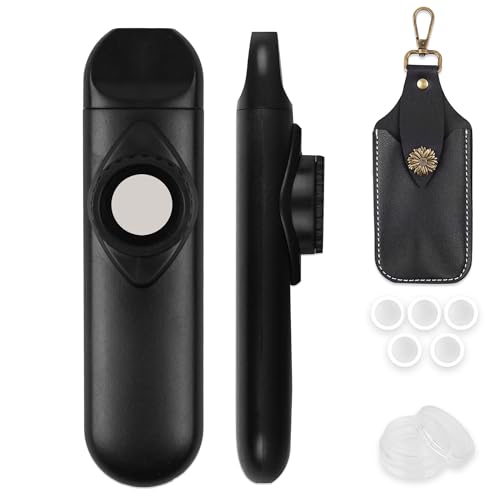 Jasenna Kazoo com estojo de couro para crianças e adultos com 5 membranas, renda suspensa no pescoço e bolsa de bolso, um presente de instrumento musical para todas as idades (1-preto)