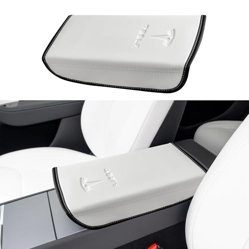 POKUNG Center Console Armrest Cover Designed for Tesla Model 3 Highland 2024-2027/Model Y Juniper 2025-2027 Refresh Center Console Accessories for Model 3/Y Interior Accessories 2026 White