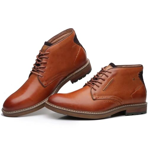 Image of Arkbird Men's Chukka Boots, Leather Ankle Dress Boot Casual Oxfords Lace Up Work Shoes