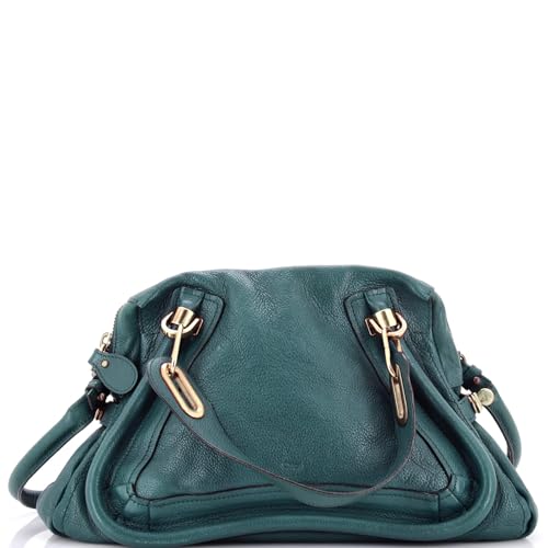 Chloe, Pre-Loved Paraty Top Handle Bag Leather Medium, Blue