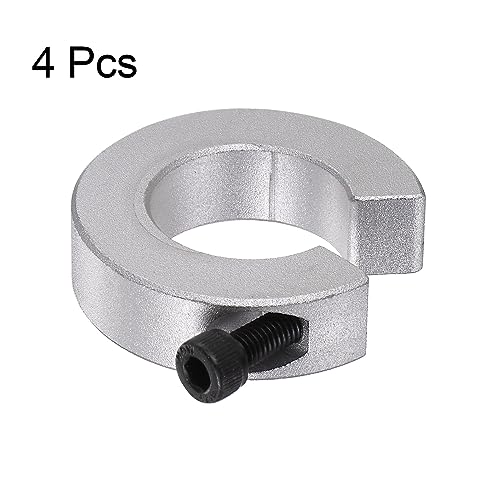 QUARKZMAN 4Stk Linearer Schienenstopper für Linearschiene SBR25 Aluminium Wellenkragen mit Set Schraube 25mm Bohrung 45mm AD 12mm Dicke Linearschienen Wellenanschlagring SBR Schienenstopper