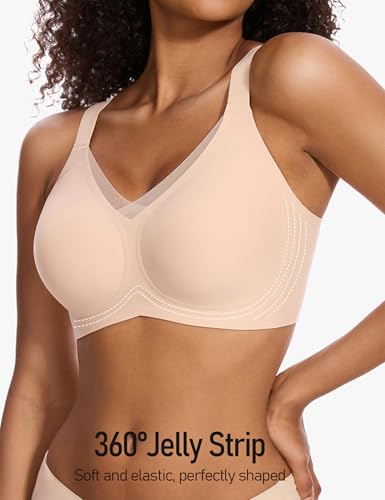 Image of GXOULRRA V Lace Wireless Jelly Bra Seamless Push Up Bras for Women No Underwire Full Coverage Comfortable Sleep Bralette