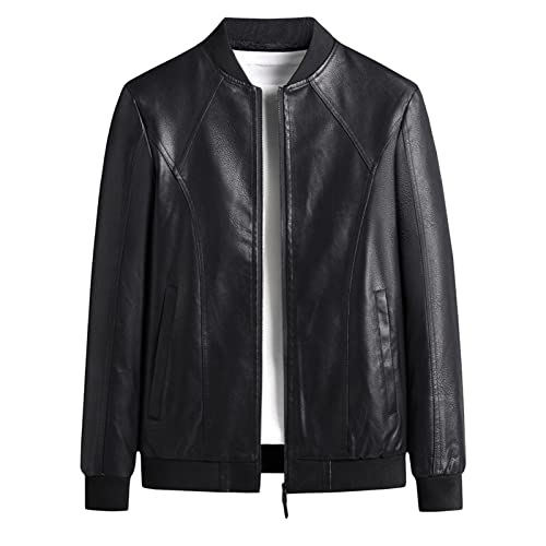 Veste en cuir mince pour hommes coupe-vent légère et zippée