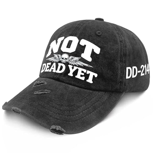 Not Dead Yet Veteran DD-214 Hat Still Not Dead Double-Sided Print Water-Washed Cotton Dark Humor Baseball Cap
