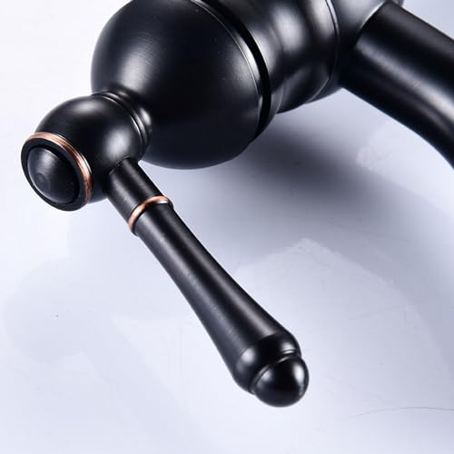 Robinet noir pivotant contre les éclaboussures de lavabo rétro en laiton - 4