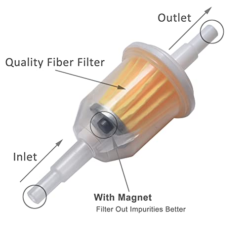 Universal Gas Inline Fuel Filters With Magnet For Motorcycle Atv Quad Go Karts Accessories 1/4 Inch X 5/16 Inch (Pack Of 10) #TOP3