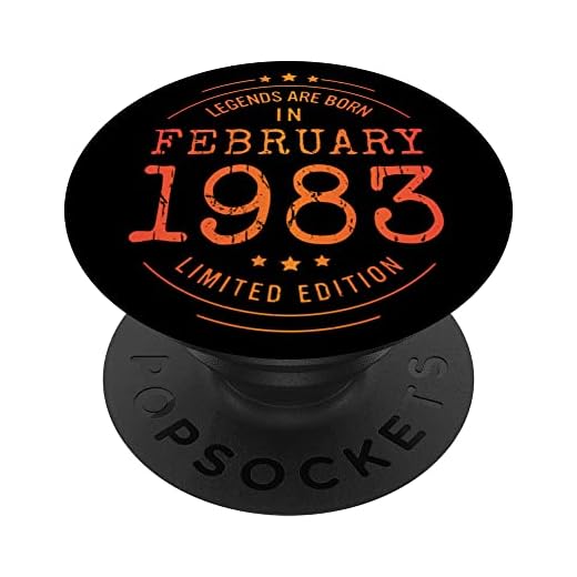 Cumpleaños Febrero 1983 Edición Limitada Regalo February PopSockets PopGrip Intercambiable