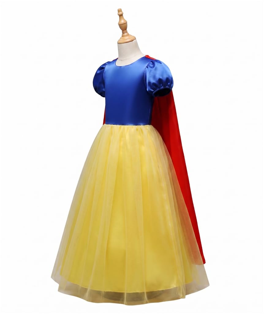 Lito Angels Vestito Costume Principessa Biancaneve per Bambina, Vestirsi Festa di Fantasia - 3