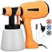Produktbild FAOKZE Farbsprühpistole, 700W HVLP Elektro Spritzpistole mit 800ML, Farbsprüher, 3 Kupferdüsen /3 Sprühmuster, Zaun Farbspritzgerät, Professionelle Airbrushpistole für Gartenzaun, Wände, Möbel, Decke