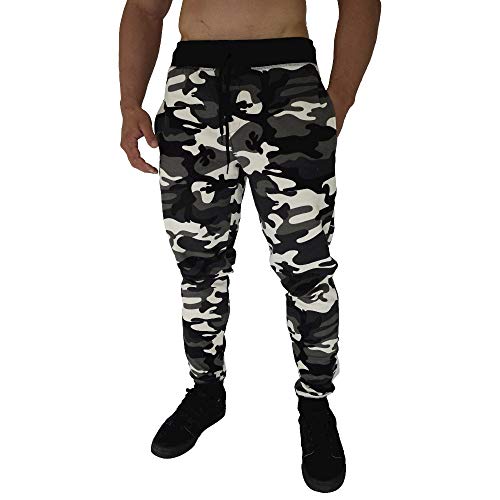 Calça Masculina Moletom Slim Jogger MXD Conceito Cores Tradicionais (G, Camuflado Big Cinza)