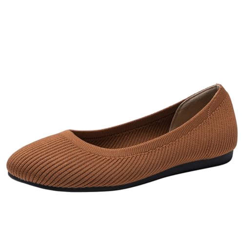 Chaussures plates confortables en tricot souple pour marche et robe habillée