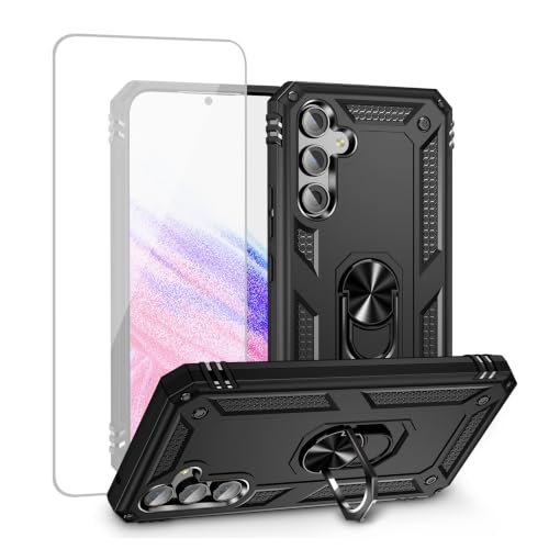 Étui de protection Galaxy A54 5G rigide avec anneau et film d'écran en verre
