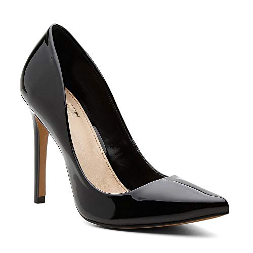 Scarpin Feminino Salto Alto Bico Fino Casual Conforto Verniz Preto 37