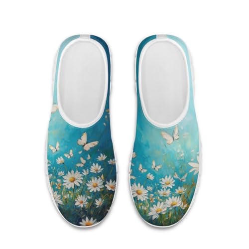 Image of Floral Sneakers for Women Colorful Art Shoes for Women Slip On Casual Work Shoes