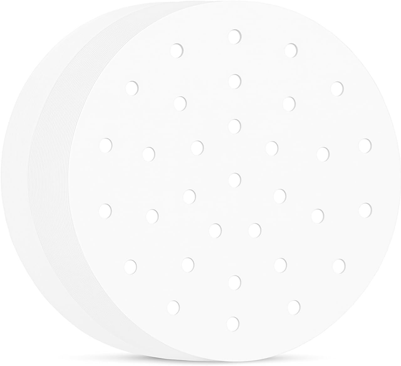 Small Air Fryer Parchment Paper, Set of 200, 5 Inch Round Steamer Liners/Perforated Air Fryer Liners for Airfryer, Steaming Basket and More (6/7/8/9/10in Available)