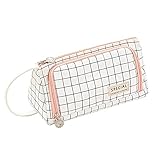 【Multifunktion】Dieses Federmäppchen mit zwei Reißverschlüssen kann auch für andere Zwecke verwendet werden, z. B. als Basteltasche, Reisetasche, Aufbewahrungstasche, Kosmetiktasche Reisemake-up-Tasche für Frauen und Mädchen oder Tasche für 3C-Produkte usw.