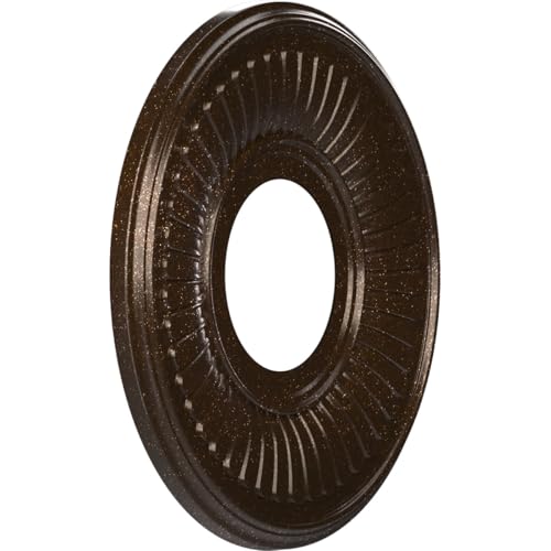 Image of Ekena Millwork CMP10BEAMB Berkshire Thermoformed PVC Ceiling Medallion (Fits Canopies up to 4 1 /2 inch), 10 inchOD x 3 1 /2 inchID x 3 /4 inchP, Textured Metallic Mystic Brown