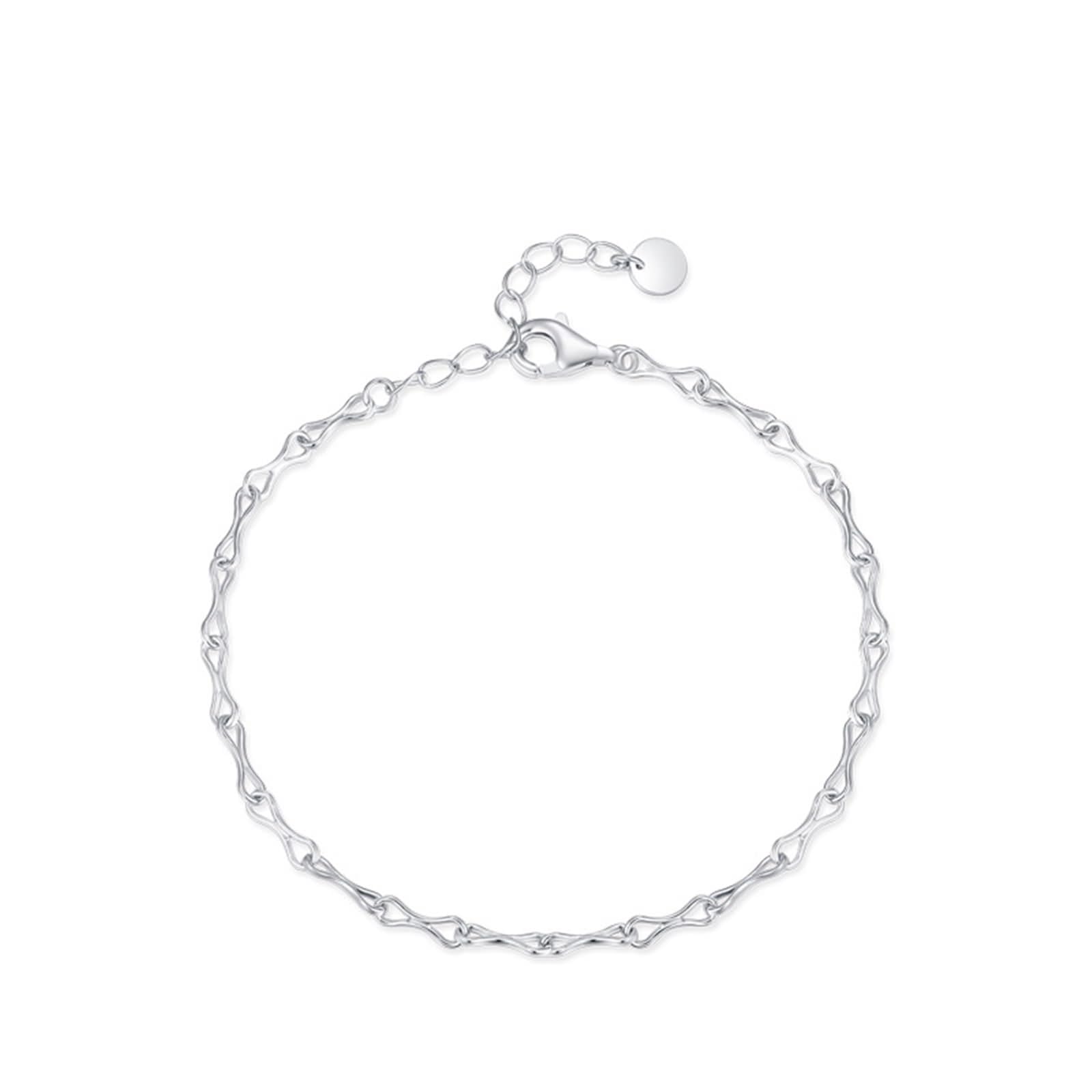 Pulsera de boda, pulsera para mujer, símbolo del infinito, plata Pt950 y oro blanco, conjuntos de joyas para mujer