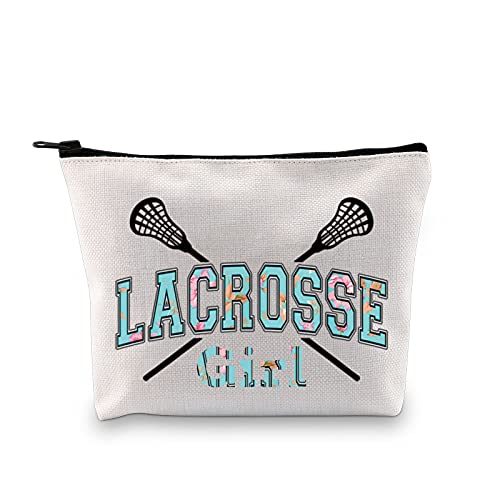 Pofull Girls Lacrosse Player Gift For Lacrosse Players Coach Cosmetics Bag Lacrosse Player Goalie Coach Team Gifts Lax Gift (Lacrosse Girl Bag) #TOP21