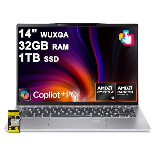 acer Swift 14 AI Portable Laptop 14" WUXGA Matte Touchscreen AMD 10-core Ryzen AI 9 365 (Up to 50 NPU Tops - Up to 73 GPU Tops) 32GB RAM 1TB SSD for Creator Business Work Win11 ICP Hub