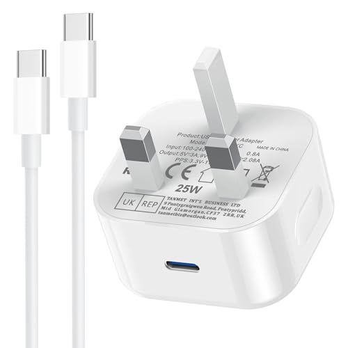 Samsung USB C Charger Plug and Cable 1M, Samsung Fast Charging USBC Plug with Type C Lead for Galaxy S26 S25 S24 S23 S22 S21 S20 A56 A55 A54 A53 A52S A16 A15 A14 A36 A35 A34 A33 A32 A26 A25 A70 A71