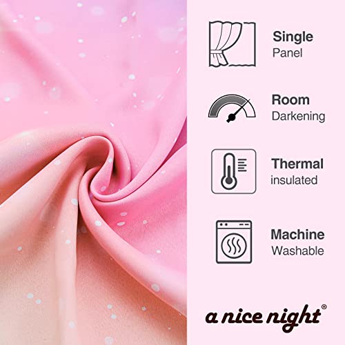 A Nice Night Gradient Glitter Colorful Rainbow Printed Blackout Curtains, Galaxy Drapes For Kids Bedroom Grommet Thermal Insulated Room Darkening 2 Panels Darkening Window Treatment,52Wx84L,Pink #TOP5