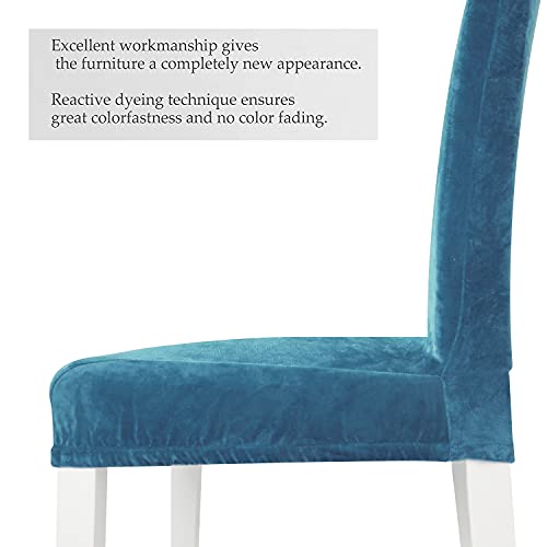 Goodtou Velvet Dining Room Chair Covers Stretch Dining Chair Slipcovers (Peacock Blue, Set Of 4) #TOP4