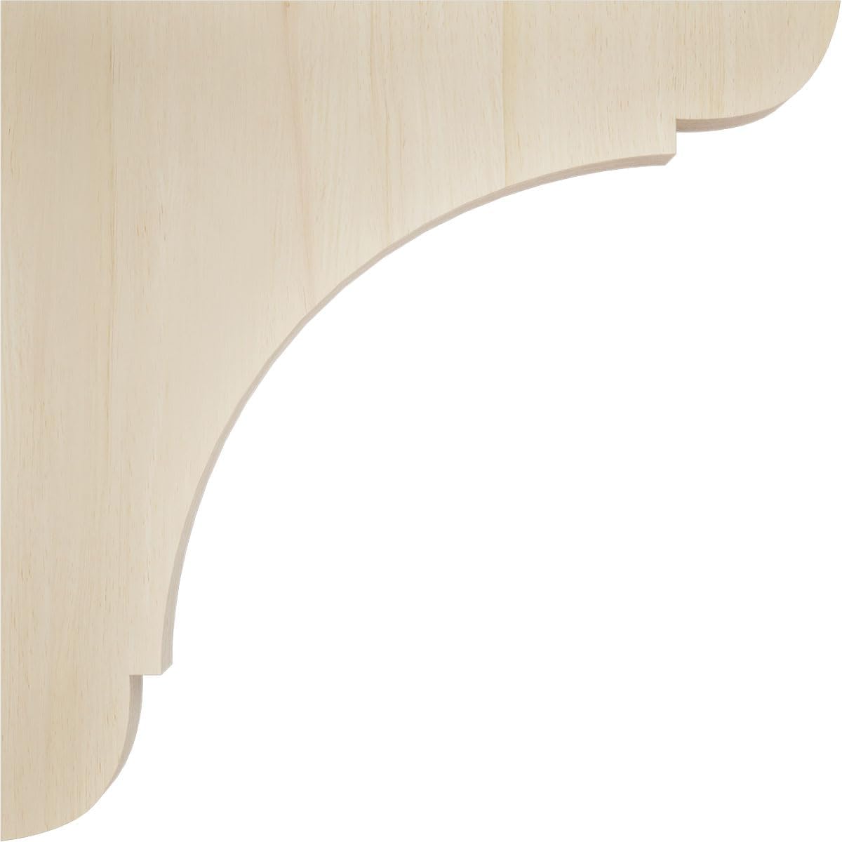 Ekena Millwork BKTW01X10X10OLRW Large Olympic Wood Wood Brackets, 1 3/4"W x 10"D x 10"H , Rubberwood