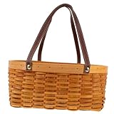 HOLIDYOYO Pastoral Stil Handgefertigter Wäschekorb Multifunktionaler Korb Für Obst Und Picknick Hochwertiger Aufbewahrungskorb Für Innen Und Außenbereich Für Romantische Ausflüge Und