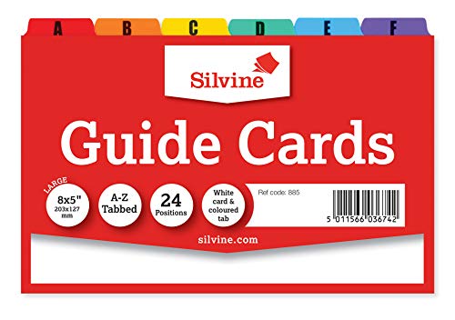 Silvine 885 - Tarjetas de guía (203 x 127 mm), color blanco Cover