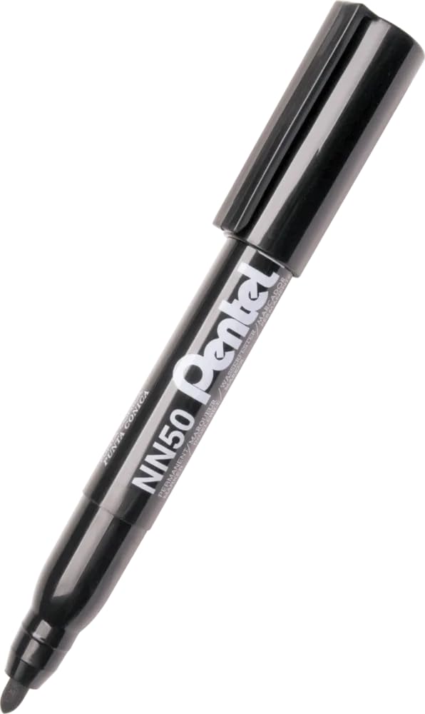 Pentel NN50 Green Label marcatore permanente punta conica nero 12 pz