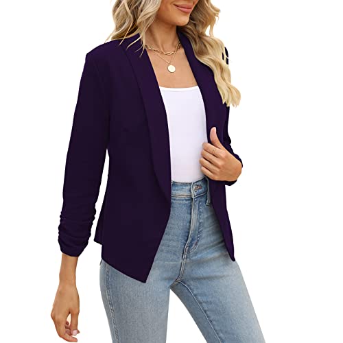 Image of POGTMM Women 3 /4 Sleeve Blazer Open Front Cardigan Jacket Work Office Blazer
