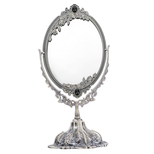 Miroir rétro de table métal pivotant support maquillage compact unique - 2