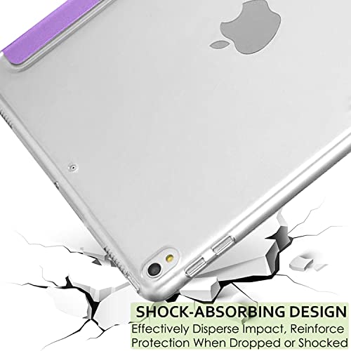 Image of DuraSafe Cases for iPad 10.5 Inch 2017 Air 3 2019 [ PRO 10.5 Air 3rd Gen ] A1701 A2152 A2123 MUUL2HN /A MUUK2HN /A MUUJ2HN /A MQDX2HN /A MQDY2HN /AiPad Cover with Translucent Frosted Hard Back - Purple