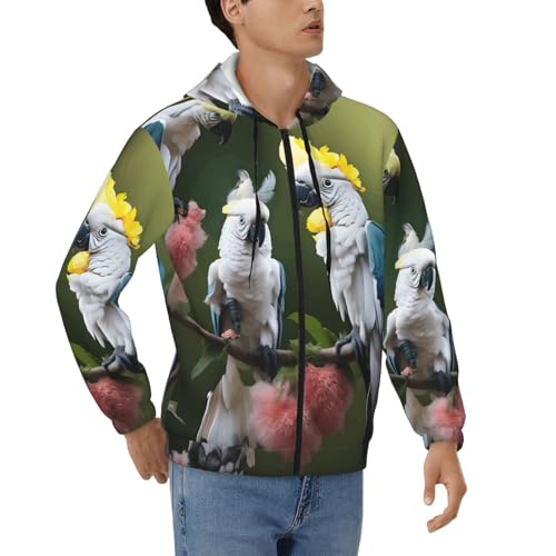 Casual hoodie pour hommes chaud à motif oiseau parfait pour les sorties en plein air