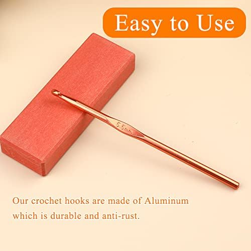Iuuidu 5.5mm Aluminum Crochet Hook, Smooth Crochet Needles - 3