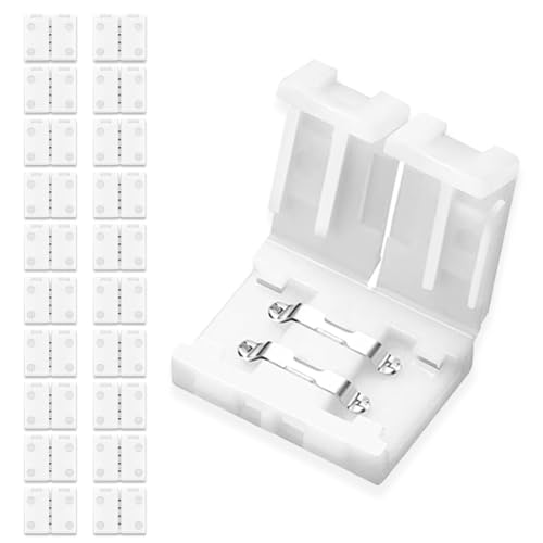 UBRAVE LED Light Connector, 20 Pcs 8mm 2 Pin RGB LED Connector, LED Strip 2 Pin Connector