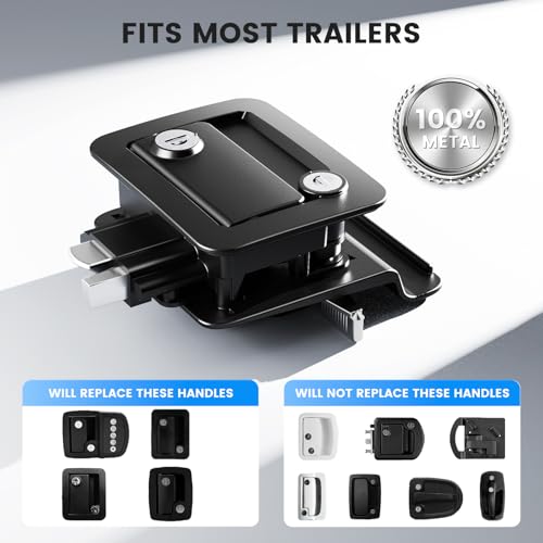 Image of RV Door Lock, Camper Door Lock with Deadbolt, 2 Locks Same Key