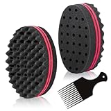 Magic Twist Hair Sponge, Barber Hair Brush Sponge, Styling Tool For Afro Curl, Coils, Dreadlocks (2 PACK)