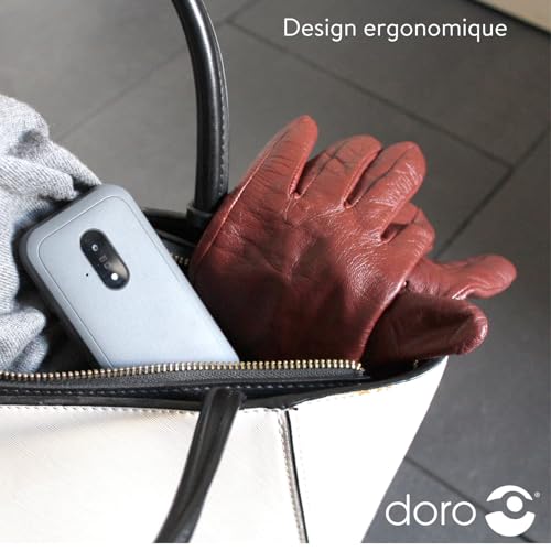 Doro - Téléphone À Clapet Leva E20 4G Seniors - Grand Écran 2,8", Touches Contrastées, Son Fort & Clair, HD Voice, Caméra, Touche Secure - Noir