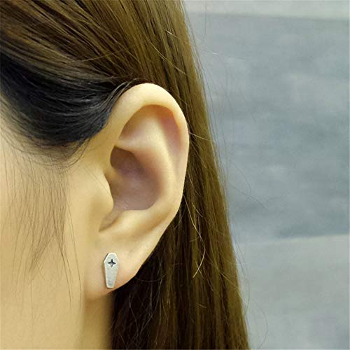Czjewelry 925 Sterling Silver Small Coffin Stud Earring | Punk Earrings For Women Men #TOP1