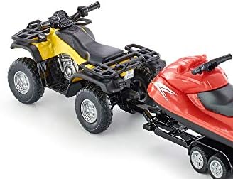 Siku 2314, Quad z przyczepą i skuterem wodnym, 1:50, Metal,Tworzywo sztuczne, Żółty,Czerwony, Odczepiana przyczepa, Pływający skuter wodny